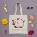 Bolsa Cuidado con el cerdo