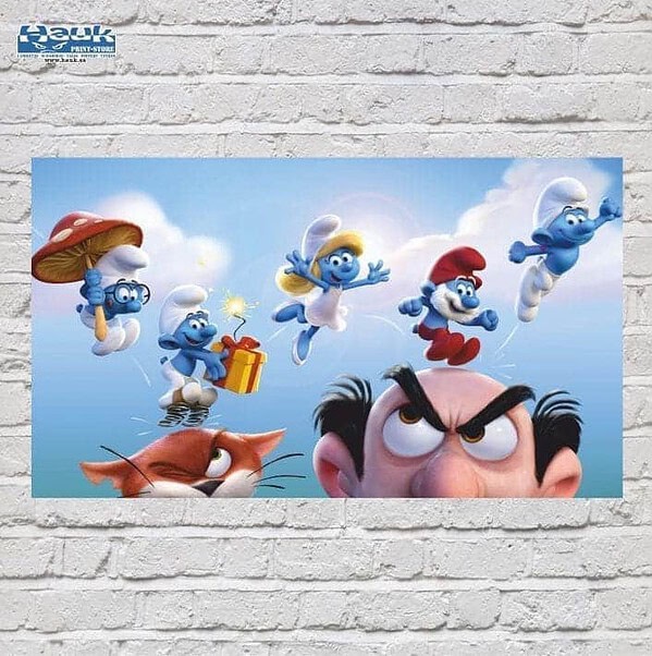 Póster Muñecos azules