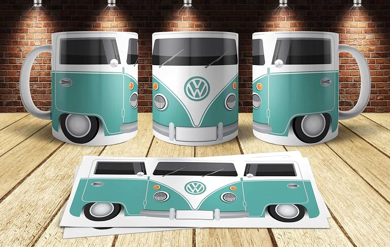 Taza Furgoneta Hippie Verde – Imagen de producto