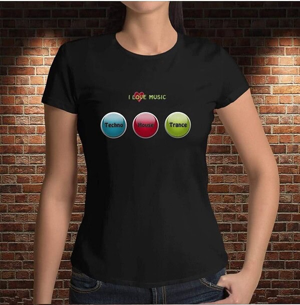 Camiseta I Love Techno, House, Trance - Imagen 2