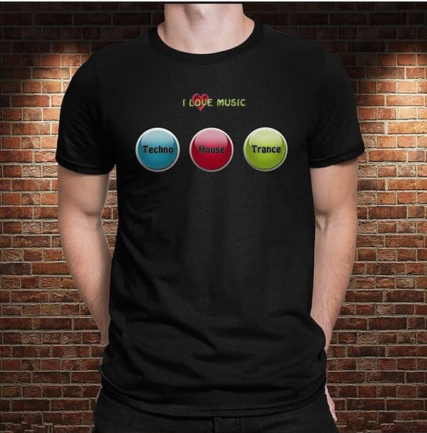 Camiseta I Love Techno, House, Trance