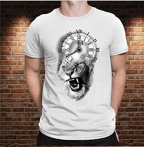 Camiseta Lion Clock B/N – Imagen de producto