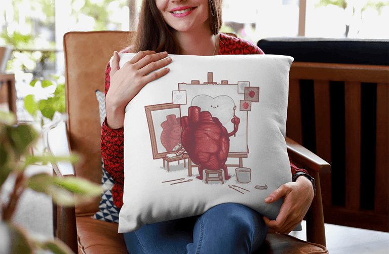 Cojín Corazón Pintor – Imagen de producto
