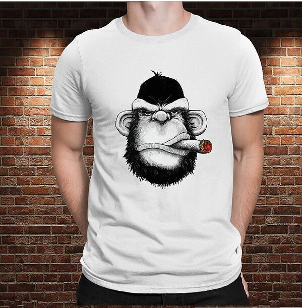 Camiseta Monkey Smoking - Imagen 2